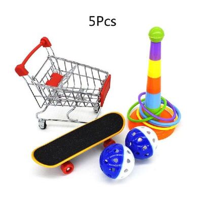 5PcsSet Parrot Training Toys Mini Shopping Cart Training