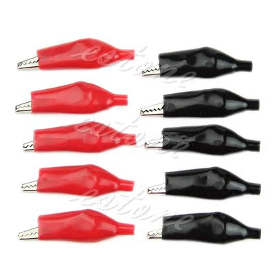 10x Crocodile Test Clip Alligator LeadsFor Electrical