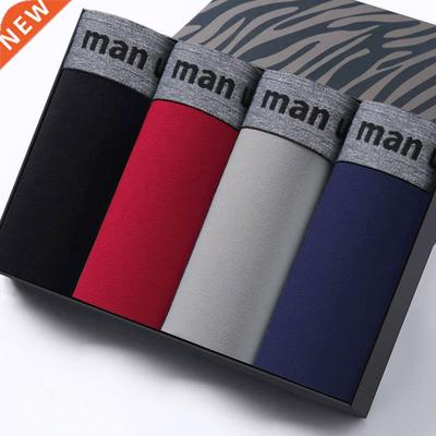 4PCS Men Underwear Cotton Boxers Panties Comfortable Mens Un