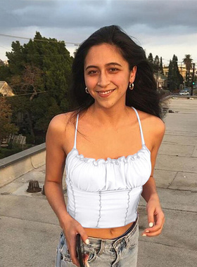 Sexy 2019 Summer Women Ruffles Tank Top Fashion Ladies Sleev