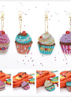 Diy Special Shape Full Diamond Diamond Pattern Key Ring Set