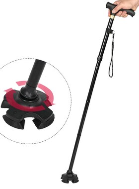 Canes Telescopic Walking-Sticks Pole Crutches Led-Light Fold