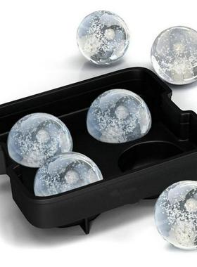 1pc Cocktail Whiskey Ice Ball Maker Tray 4 Large Silicone
