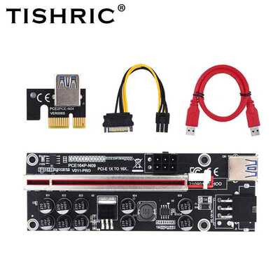Latest Upgrade PCIE Riser 011 PRO 10 Capacitance 6Pin Super