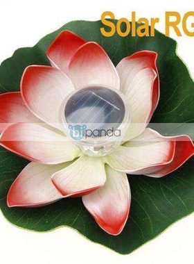 solar led lotus lamp floating rotating pond light garden po