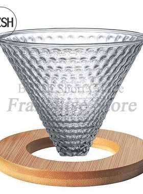 HZSH Ceramic/Wood Coffee Dripper Reusable Filters V60 Glass