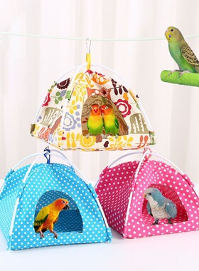 Bird Nest Tent Hanging Cage House Bed Canvas Parrot Habitat