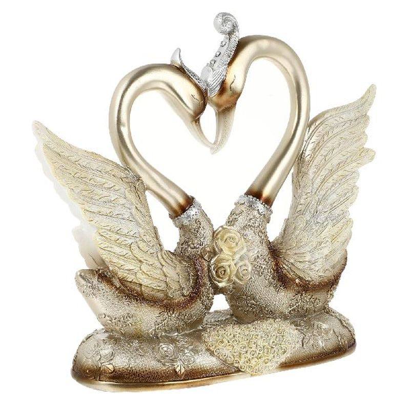 swan couple statue sculpture figurine figurines lover resin