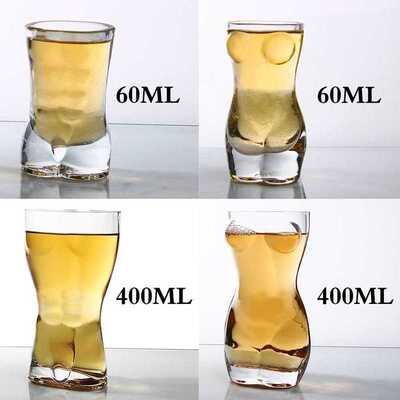 Sexy Lady Men Durable Double Wall Whiskey Glasses Wine Shot