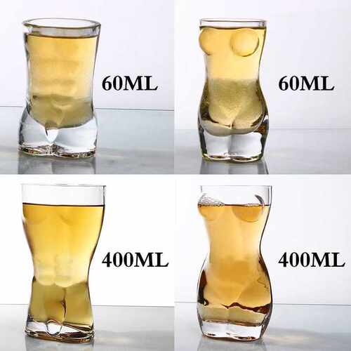 Sexy Lady Men Durable Double Wall Whiskey Glasses Wine Shot