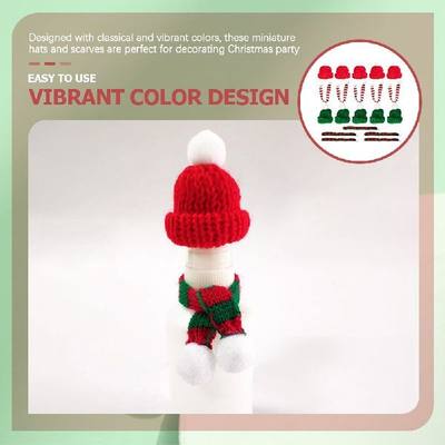 Hat Christmas Santa Miniature Mini Scarf Bottle Hatsfor