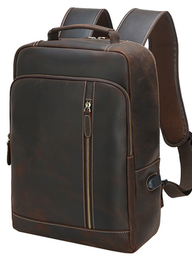 Newsbirds Crazy Horse Leather Backpack Real Cowskin Laptop B