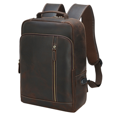 Newsbirds Crazy Horse Leather Backpack Real Cowskin Laptop B