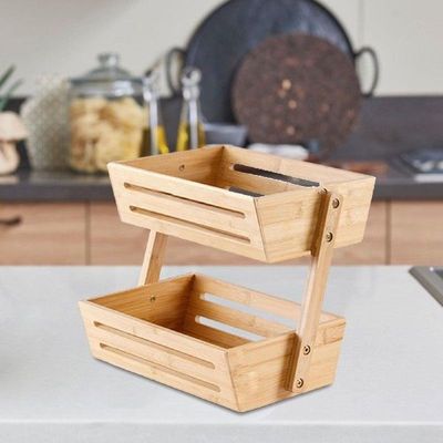 2 Tier Fruit Basket Serving Tray Table Organizer for