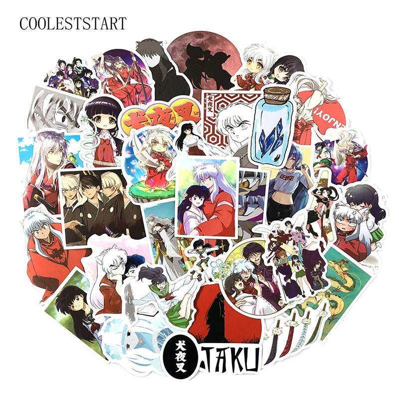 50Pcs/Pack Cartoon Anime Inuyasha Stickers For Laptop Lugga