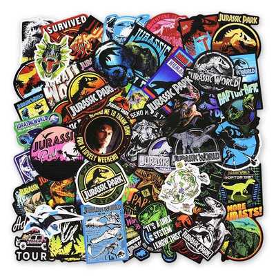75 Pcs Jurassic Park Animal Dinosaur Stickers for Motorcycl