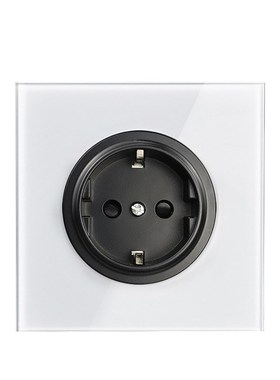 L6 Pure White Glass E Electrica Wall Socket German Power Out