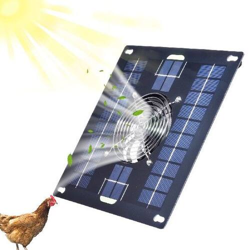 Solar Powered Dual Fan Kit 5W Solar Fan For Greenhouse