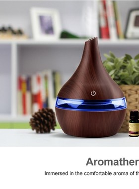 Mist-Maker Air-Diffuser Ultrasonic-Air-Humidifier Wood-Grain