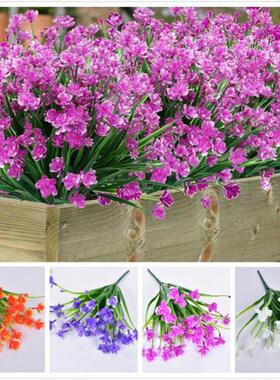 Artificial Violet Flowers Outdoor Plant Shrubs Plastic
