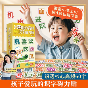 小羊上山核心高频汉字磁力冰箱贴88大片幼儿早教学汉字认组词连句子提高识字认知等