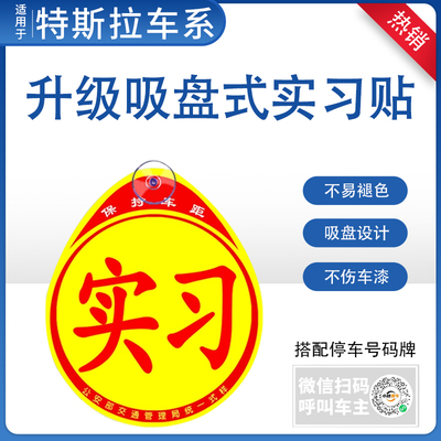 适用特斯拉汽车实习新手上路贴纸