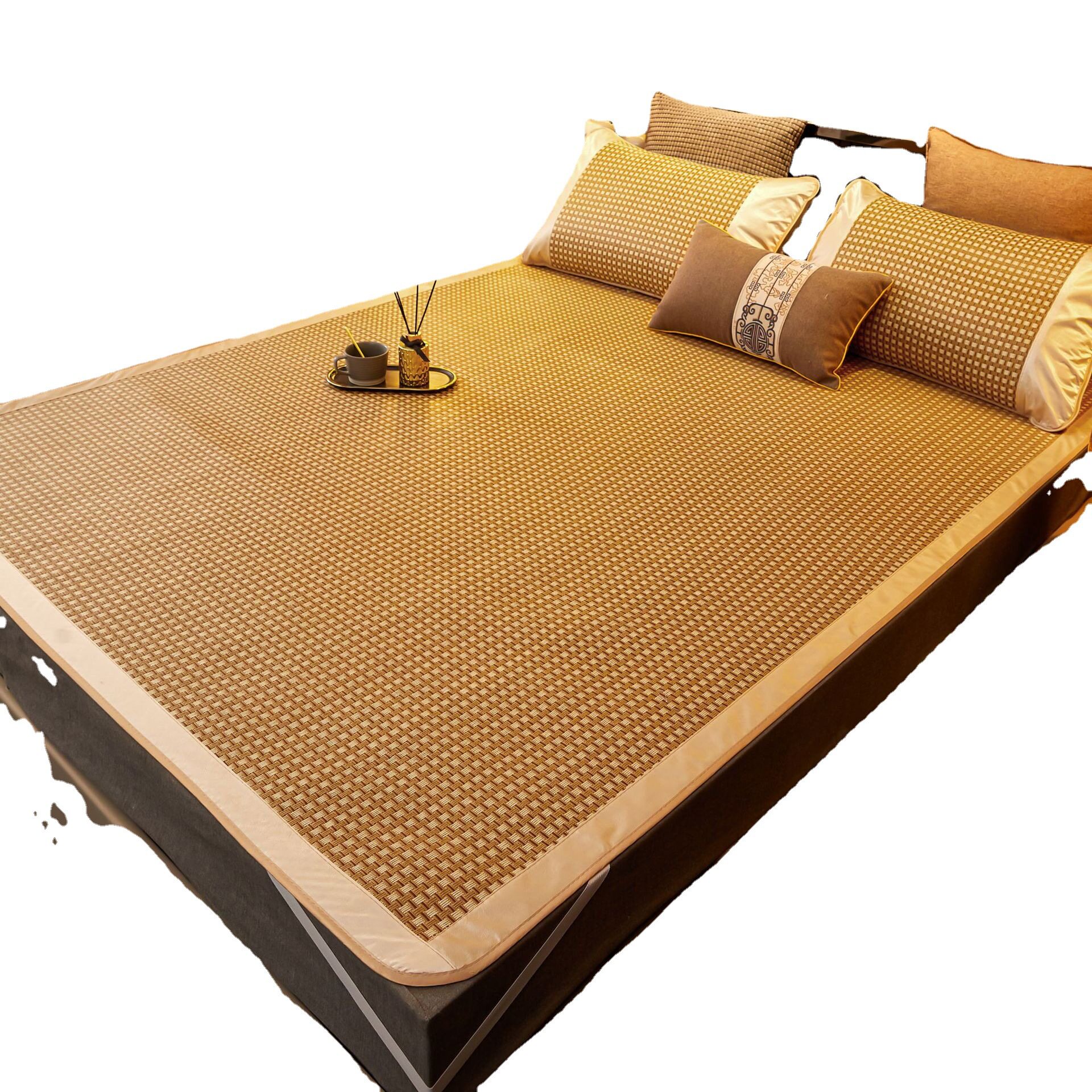 SUMMER DOUBLE-SIDED MAT RATTAN MAT CAN BE SLEPT NAKED ICE SILK RATTAN MAT HOME DOUBLE BED FOLDABLE AIR CONDITIONER STRAW MAT DUAL-PURPOSE