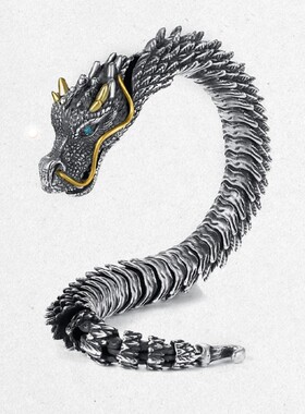 新品新款男士旧霸气十足龙头手链