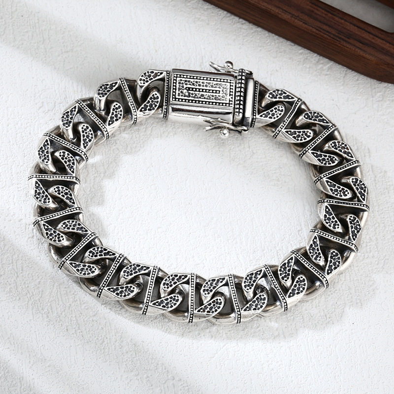 新品国风陨石坑古巴手链潮流复古