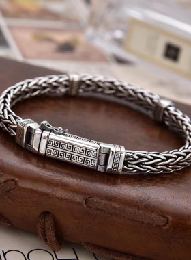 新品新款个性手工编织回纹手链宽