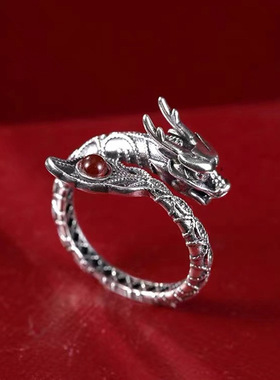 新品神龙摆尾戒指环尾戒小众设计