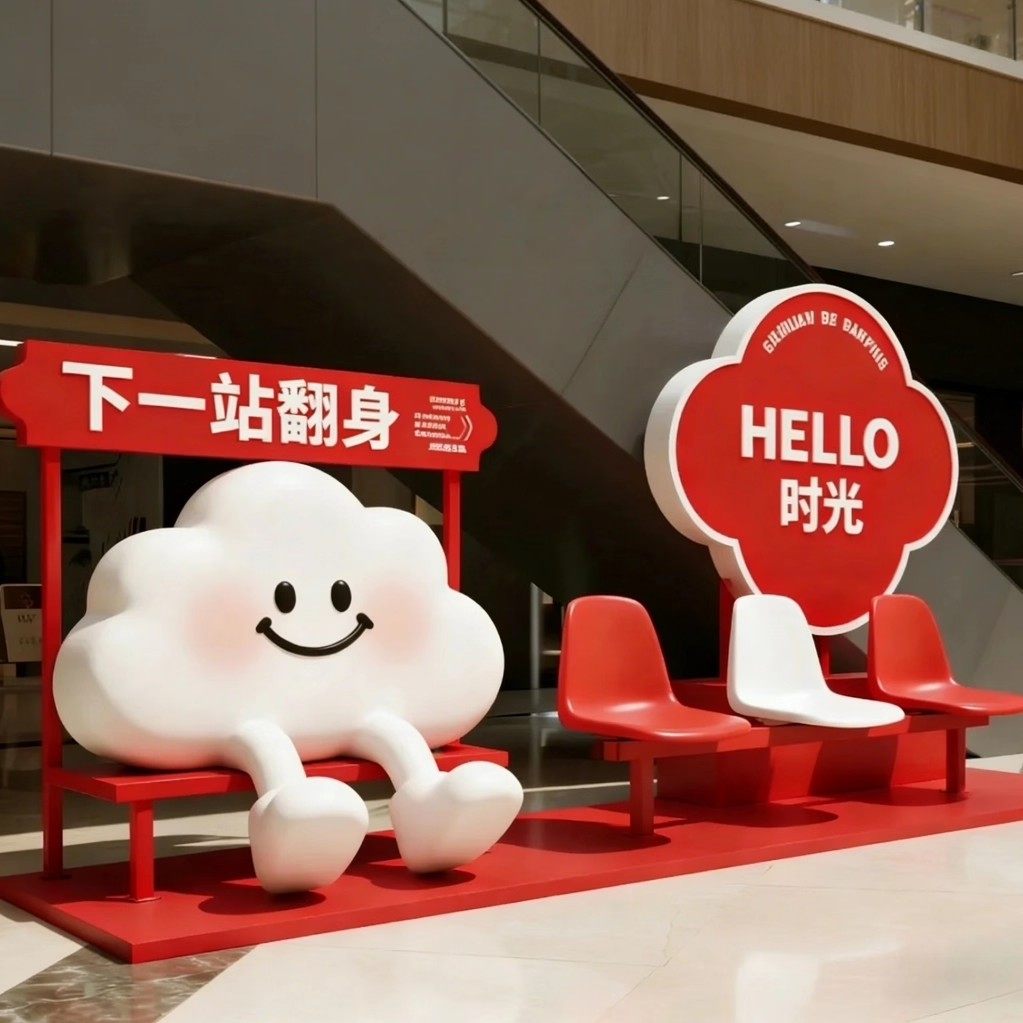 云朵座椅卡通公交站台景区公园休息区美陈摆件商场节日创意布置,商业/办公家具,商业美陈,淘宝优惠券,粉丝福利购,淘宝优惠卷