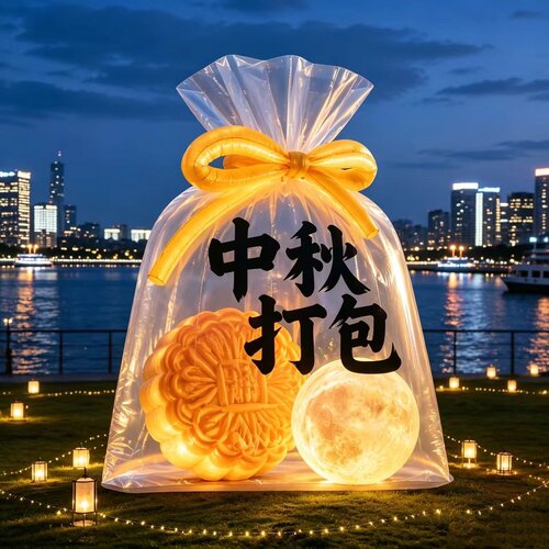 中秋节打包月亮礼品袋气模定制