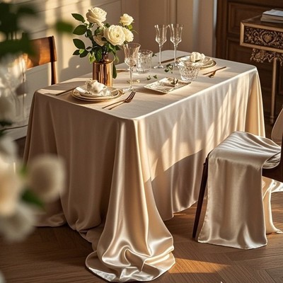 酒店甜品台会议室锦缎桌面布定制