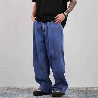 PROCANO洗水炒色油污A字阔腿牛王