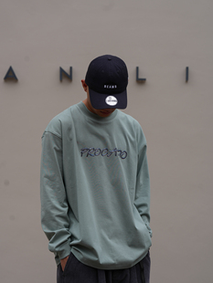 Procano23AW日系金属水银印花Logo长袖 情侣百搭纯棉潮流T恤男女