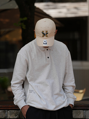 Procano23AW日系320g重磅宽松休闲翻领拉链口袋长袖t恤卫衣polo衫