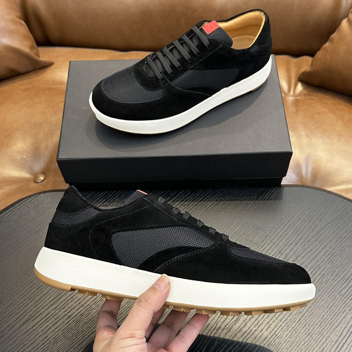 Kiton新新款男士牛反绒拼接舒适透气运动鞋轻便时尚休闲鞋废土风