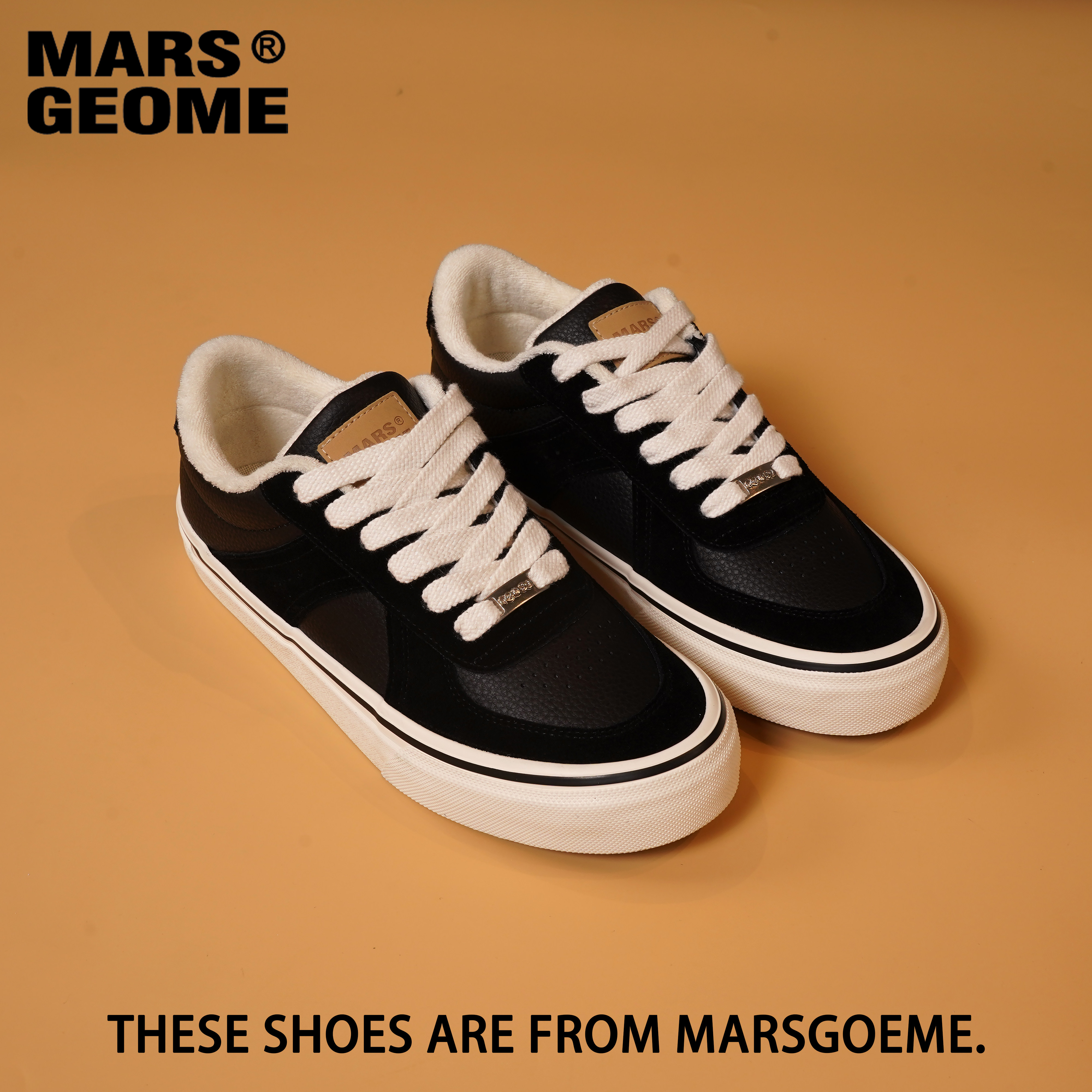 MARS GEOME/火星几何2025年秋冬新款毛巾里休闲板鞋黑白百搭,流行男鞋,休闲板鞋,淘宝优惠券,粉丝福利购,淘宝优惠卷