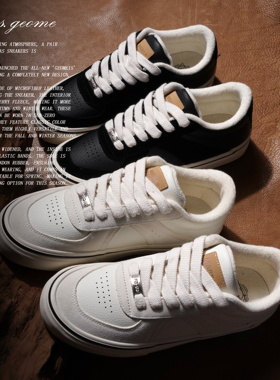 MARS GEOME/火星几何2025年秋冬新款毛巾里休闲板鞋黑白百搭