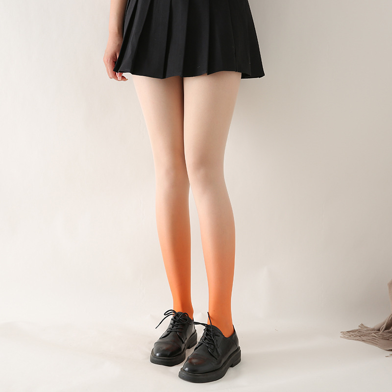 任意剪渐变色丝袜彩色防勾丝黑灰色连裤袜女天鹅绒渐变袜 义乌仓