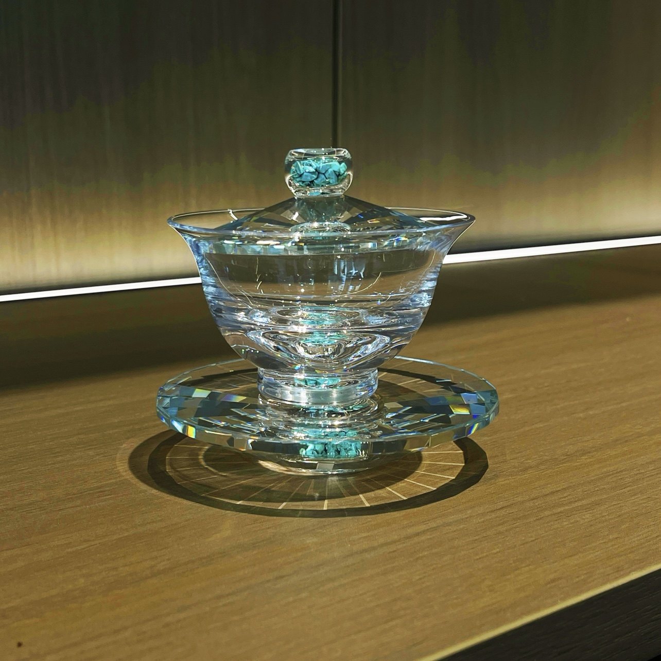 高端水晶绿松石三才盖碗家用茶具HZX,餐饮具,盖碗,淘宝优惠券,粉丝福利购,淘宝优惠卷