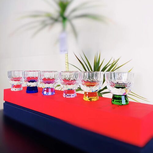 六色礼盒装高端水晶杯家用送礼白酒杯茶杯JJJJ