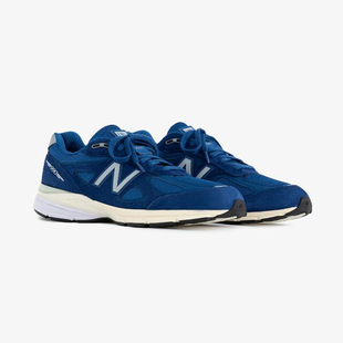 New Balance NB 990v4 蓝色 防滑耐磨 低帮 跑步鞋 美产