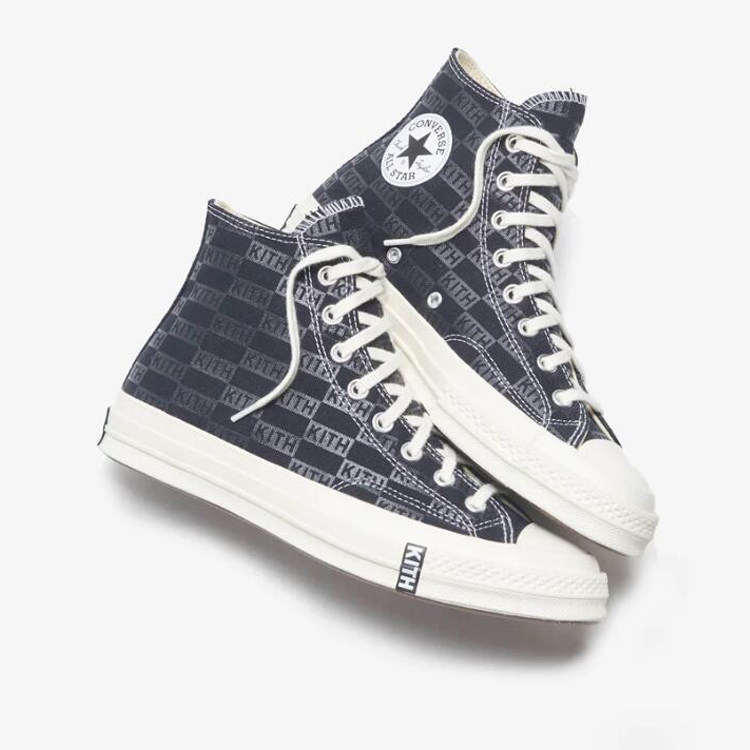 kith x converse 1970s 黑白 男女同款 舒适 高帮 帆布鞋 171864c