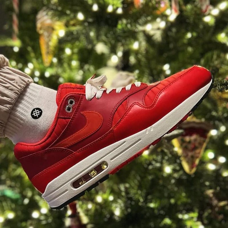 NIKE Red Air Max 1 红色 防滑耐磨 气垫跑步鞋 HQ3607 687