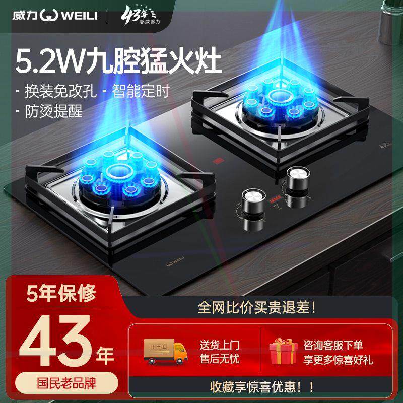 WL01煤气灶双灶嵌入式家用管道天然气灶台式燃气灶液化气猛火