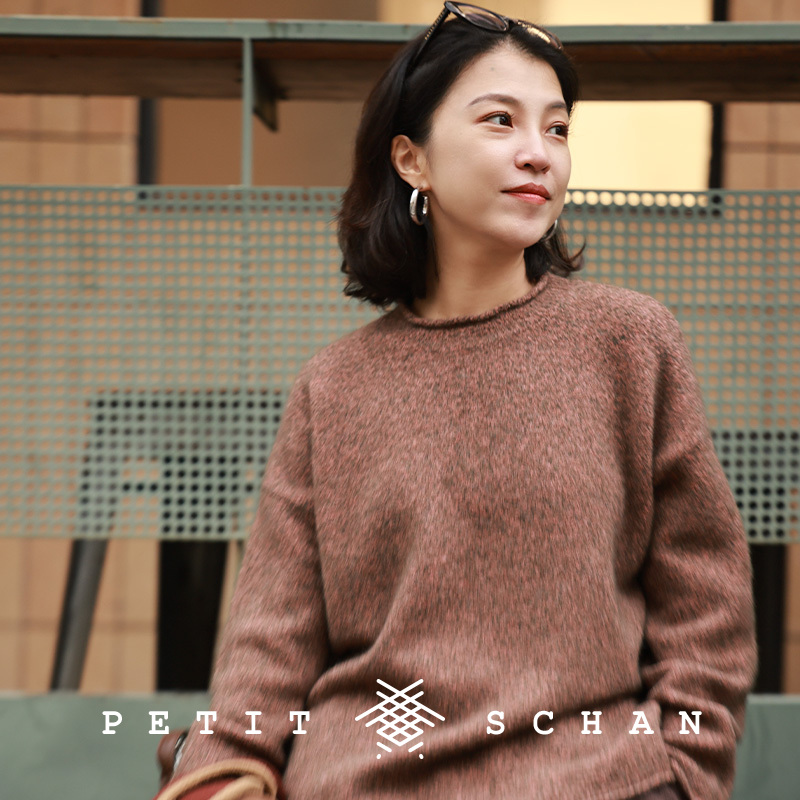 Petit Schan小闪 粉雾 羊毛牦牛绒圈圈纱毛衣