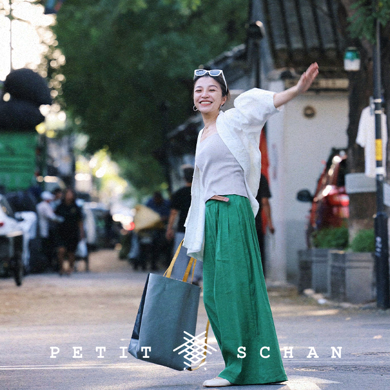 小闪纯棉亚麻茧型新中式衬衣