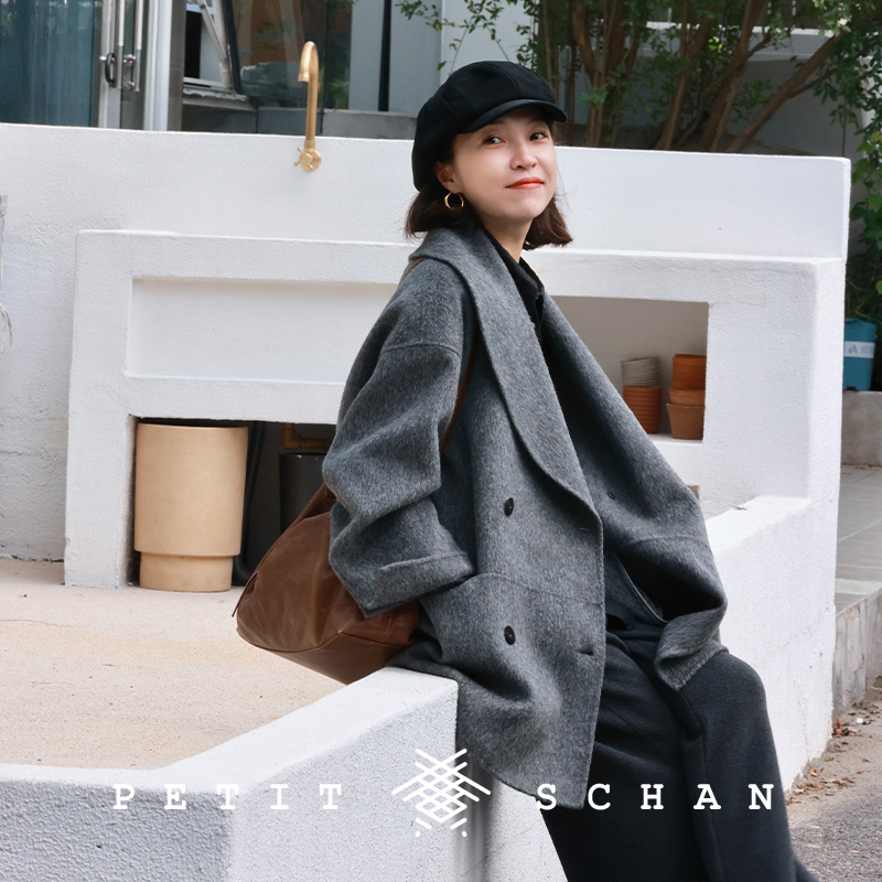 Petit Schan小闪 托斯卡纳 羊毛羊驼毛大翻领双面呢大衣